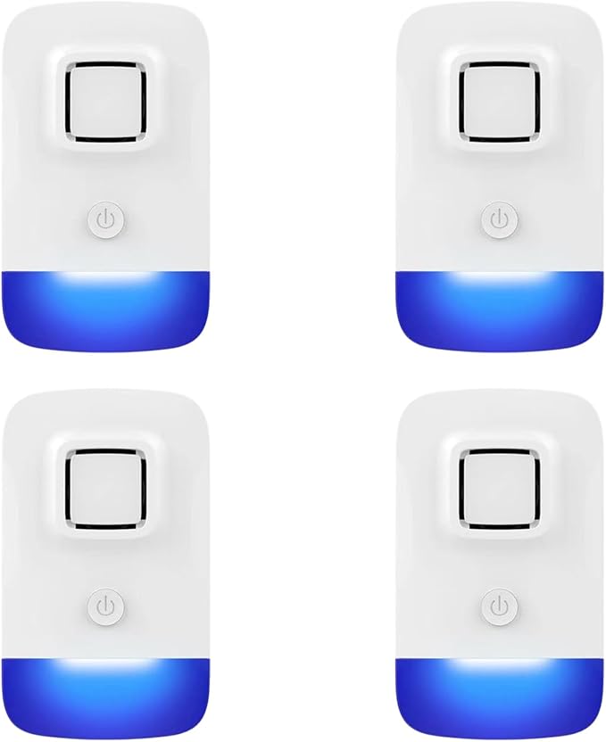 Ultrasonic Pest Control Repeller Plug in, Electronic Rodent Repellent for Indoor Home, Mosquito Repellent, Cockroach Killer, Spider Repellent (4 Pack)