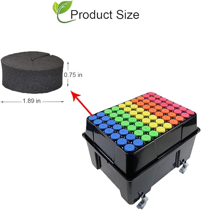 SUCOHANS 100 Pack Cloning Collars Inserts Premium Grade Foam, Cloner Collars, Better Than Neoprene for Hydroponics Plant Germination in DIY Cloner & Clone Machines, Fits 2 Inch Net Cups (Black)