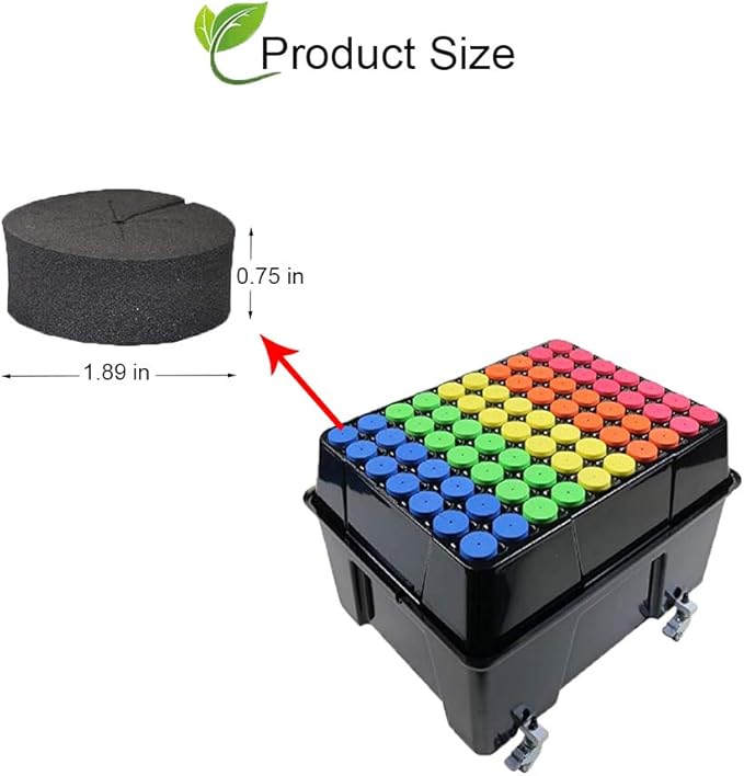 SUCOHANS 200 Pack Cloning Collars Inserts Premium Grade Foam, Cloner Collars, Better Than Neoprene for Hydroponics Plant Germination in DIY Cloner & Clone Machines, Fits 2 Inch Net Cups (Black)