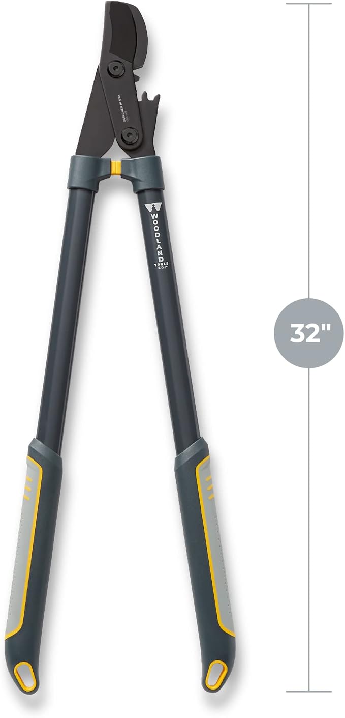 Woodland Tools Super Duty Lopper, 32 Inch Geared Bypass Branch Cutter with Soft Grip Handles, Manual Tree Limb Cutter for Thick Branches, Heavy Yard Work, and Seasonal Pruning