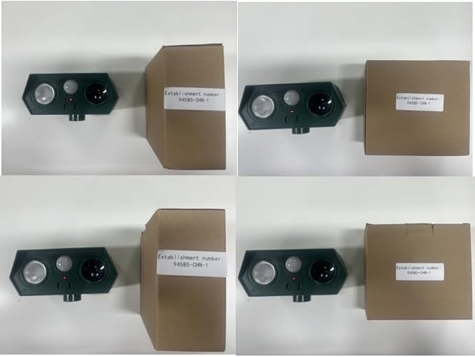 2025 Racoon Squirrel Sonic Fortress Pro Rabbit Repellent Outdoor, Solar Ultrasonic Animal Repeller Deer Deterrent with Motion Sensor&Flash Light to Scare Cat Dog Skunk Out of Garden Farm Yard(4Pack)