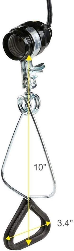 Simple Deluxe Plastic HIWKLTCLAMPSOCKETX6 6-Pack 18/2-Gauge Brooder and Heat Clamp Lamp with Bakelite Socket 150 Watt 6 Feet Cord