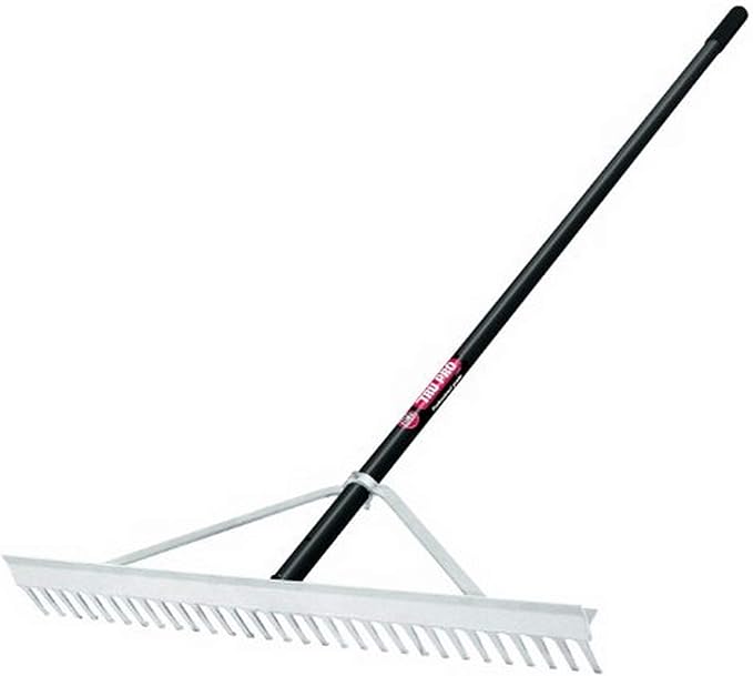 Truper 33022 Tru Pro 30-Inch Aluminum Landscape Rake, Aluminum Handle, 66-Inch