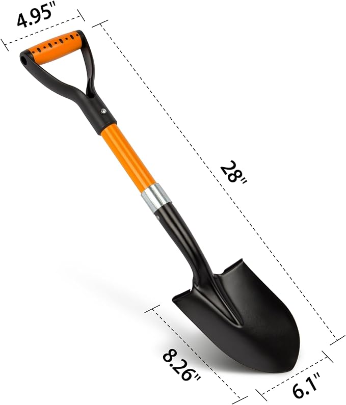 Small Garden Shovel Mini Kids Digging Shovel with Overall Length 28 inches Shovel for Digging, Beach Shovels. Gardening Tools with D-Handel