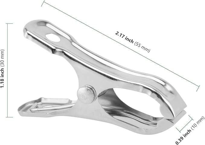 HAKZEON 160 PCS Garden Clips, Stainless Steel Greenhouse Clamps, Greenhouse Clips for Netting, Heavy Duty Row Cover Clips for Cloth and Fixing Plant Cover Film, 2 Inch