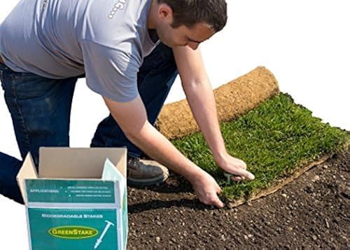 Pack of 50 - GreenStake 4-Inch Biodegradable Garden Stakes, Superior Holding Power - Eco-Friendly Garden Support Pegs & Fabric Pins for Membrane, Netting, Turf, Landscaping and Gardening