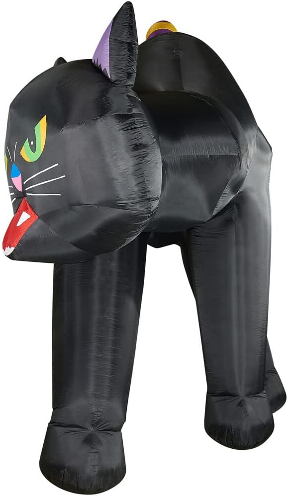 Haunted Hill Farm 20-Ft. Black Cat Halloween Inflatable with Lights, Giant Outdoor Prelit Blow-Up, Festive Halloween Party Decor