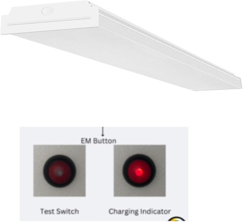 LED Emergency 90mins Wraparound Light, 3500K/4000K/5000K Adjustable 40W 5200lm for Garage Workshop Office 120-277V, ETL