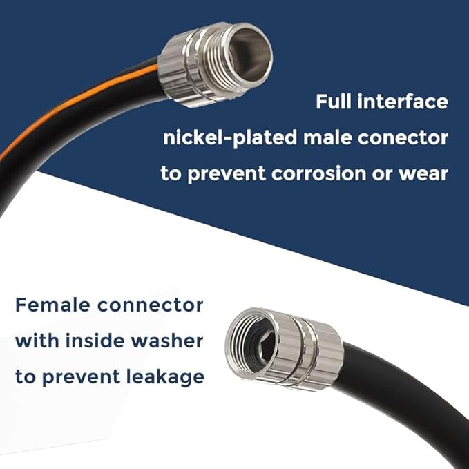 Giraffe Tools Garden Hose 75ft x 5/8", Custom Length, Heavy Duty, No Kink, Flexible, Rubber Garden Hose, Leakproof Water Hose with Male to Female Fittings, 600 Burst PSI