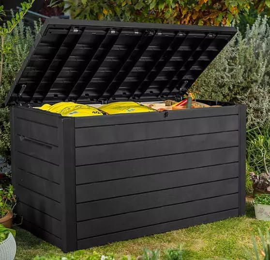 Generic 230-Gallon XXL Deck Storage Box Outdoor Patio Container (Graphite)