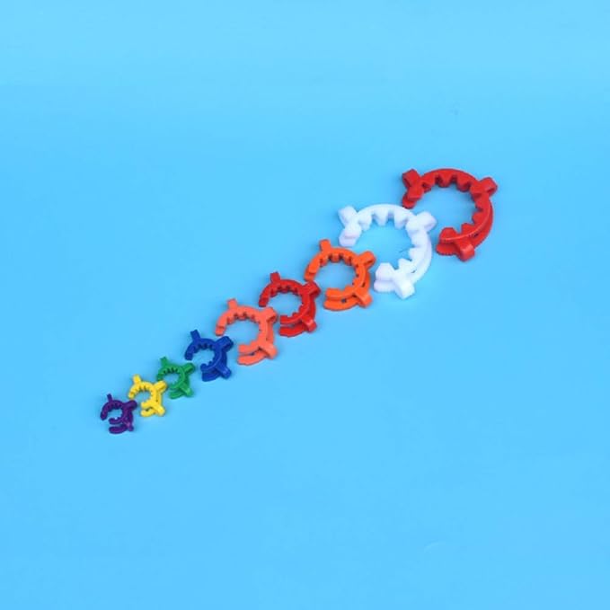 12 Pieces Keck Clips Ground Joints #14, Standard Taper POM for Joints 14/20 and 14/35 (yellow, #14)