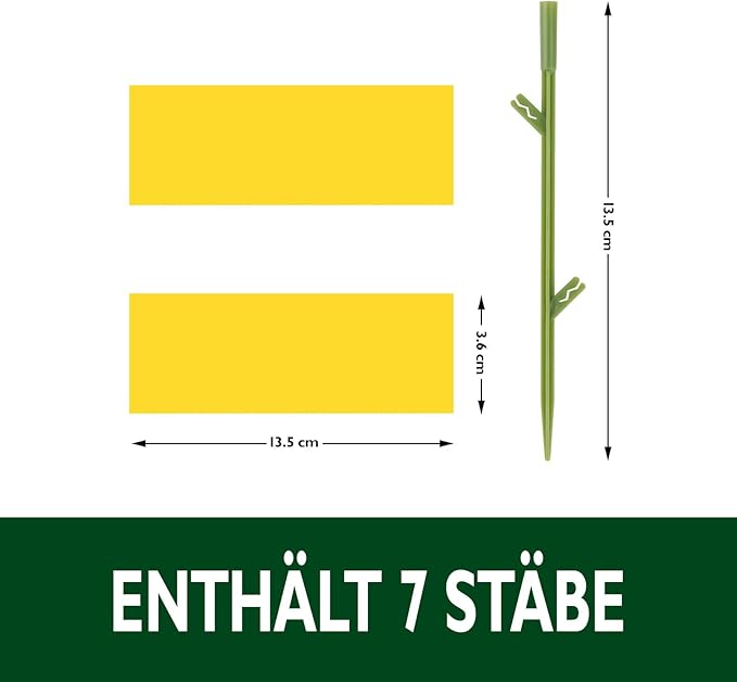 Garsum 42 Traps Sticky Houseplant Traps Gnat Yellow Insect Trap Indoor Fruit Fly Stakes Trap