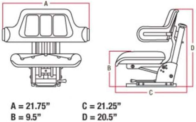 RAParts New Multi Angle Black Wrap Around Seat Lawn & Garden Tractor Mower Industrial