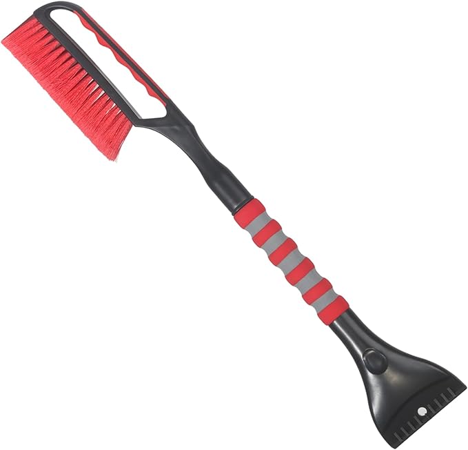 Snow Brush and Ice Scraper for Car Windshield,26.4" Window Scraper Deicer for Car SUV and Truck,Ice Scrapers and Brushes 2 in 1,Winter Car Automotive Exterior Accessories(1Pack Red)