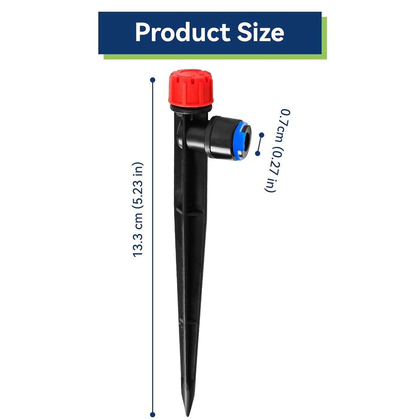 40PCS 1/4 inch Tubing Drip Irrigation Vortex Emitters,360 Degree Drip Emitter Sprayer with Stake, Irrigation Dripper Sprinklers for Drip Irrigation System