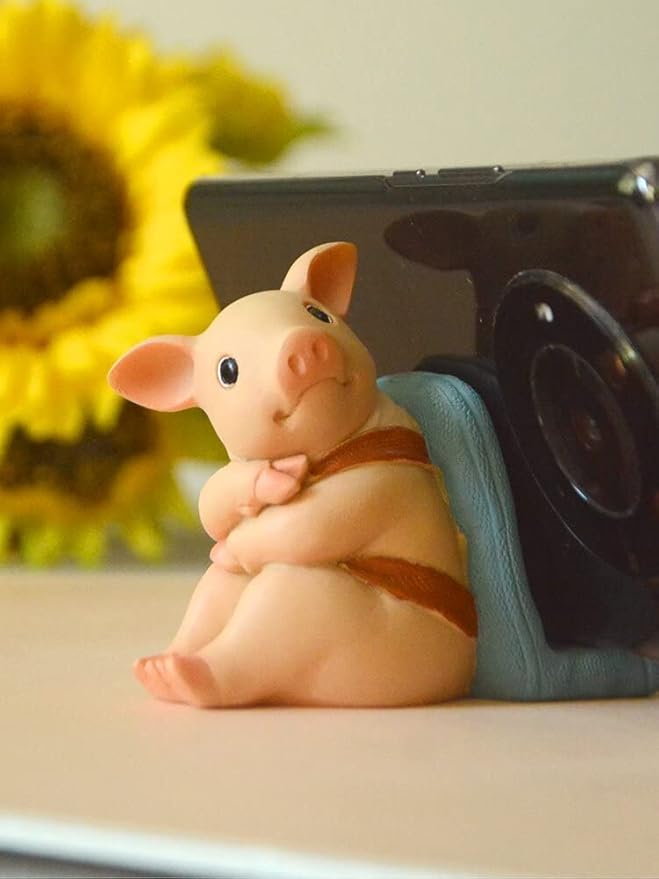 Miniature Fairy Garden Squirrel Figurine- Smart Squirrel Phone Stand Phone Holder