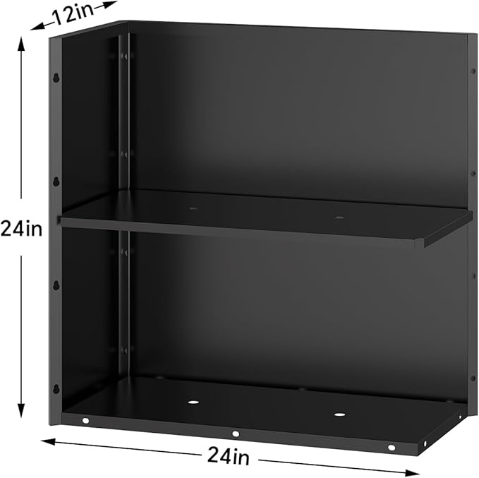 Galvanized Steel Tall Planter – 24x12x24in with Removable Insert Shelf | All-Weather Rectangular Metal Planter Box for Porch, Garden, Patio | Indoor & Outdoor Use | Black