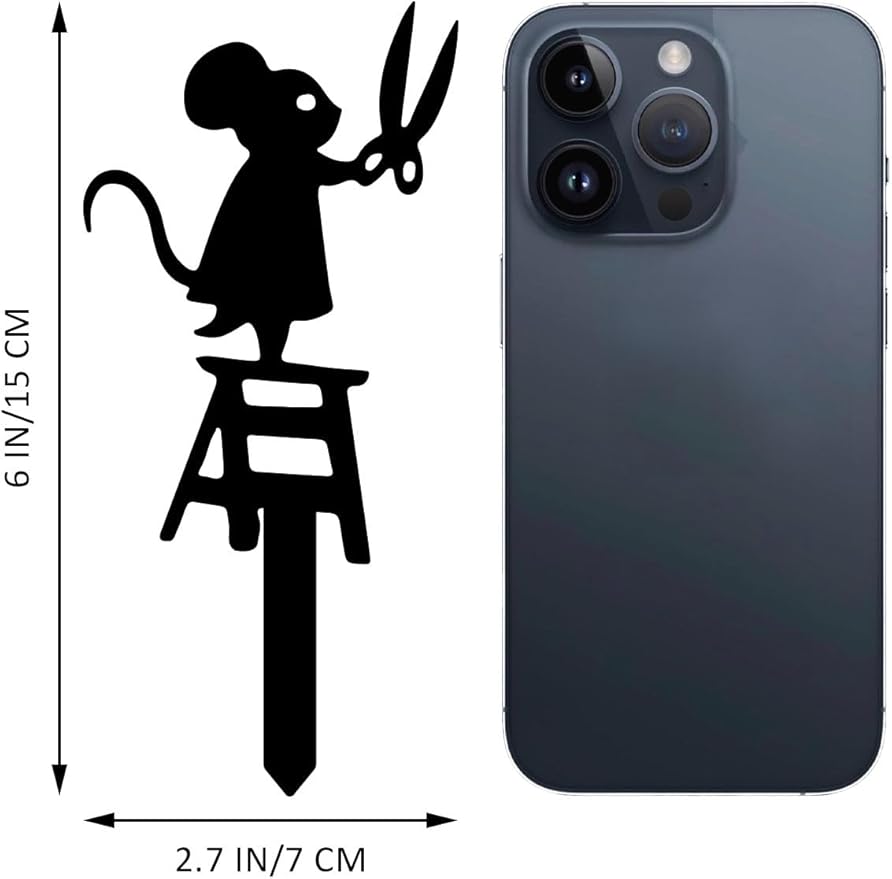 Metal Animal Garden Decor,Funny Mouse Statues for Flower Planter,Indoor and Outdoor Decoration-2 Pack