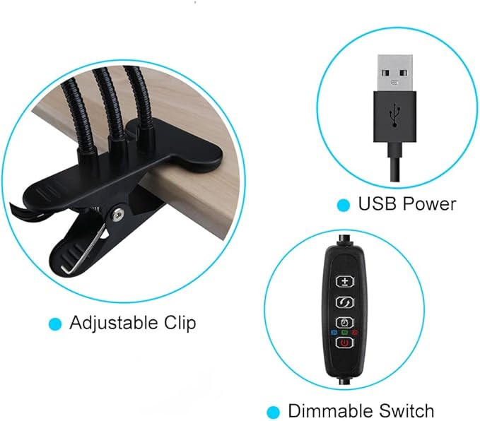 80W Grow Light 80 LED Multi-arm Plant Light Desk Clip On Indoor Plant Flower Lamp Long Arm Grow Lamp