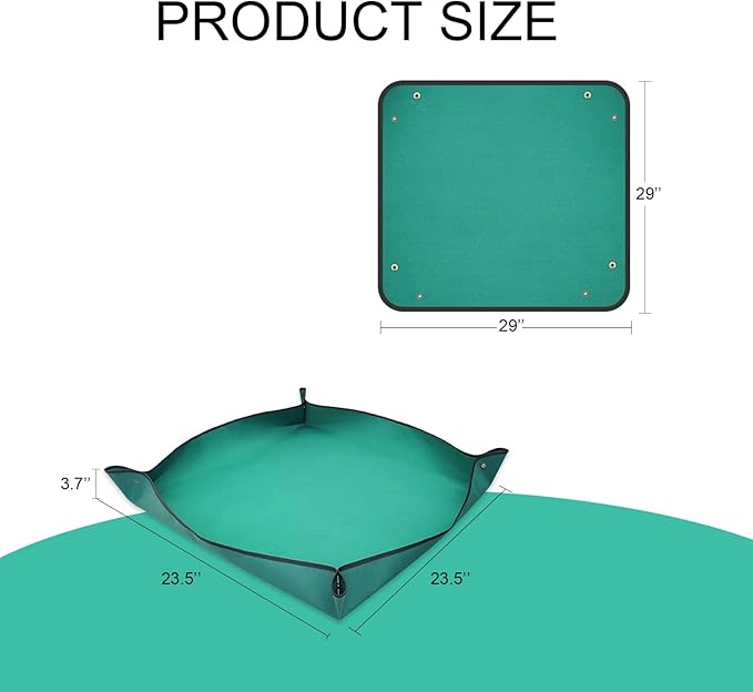 Repotting Mat - Enhance Your Indoor Gardening Experience! Waterproof Oxford Fabric Plant Mat, 29"x 29", for Mess Control and Transplanting. Foldable Portable Gardening Mat and Potting Tray