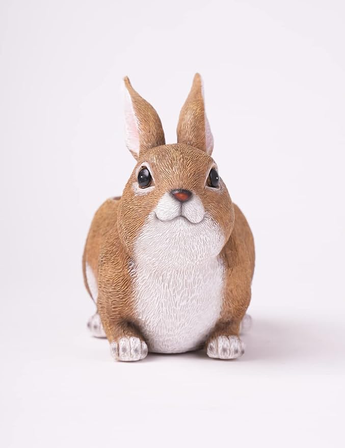 HAUCOZE Rabbit Planter Gifts Statue Animal Sculpture Decor Modern Figurine Arts Polyresin 8.7inch