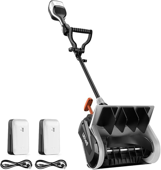 Litheli Cordless Snow Shovel, 13-Inch Battery Powered Snow Blower, Electric Brushless Snow Thrower with Direction Chute& Auxiliary Handle
