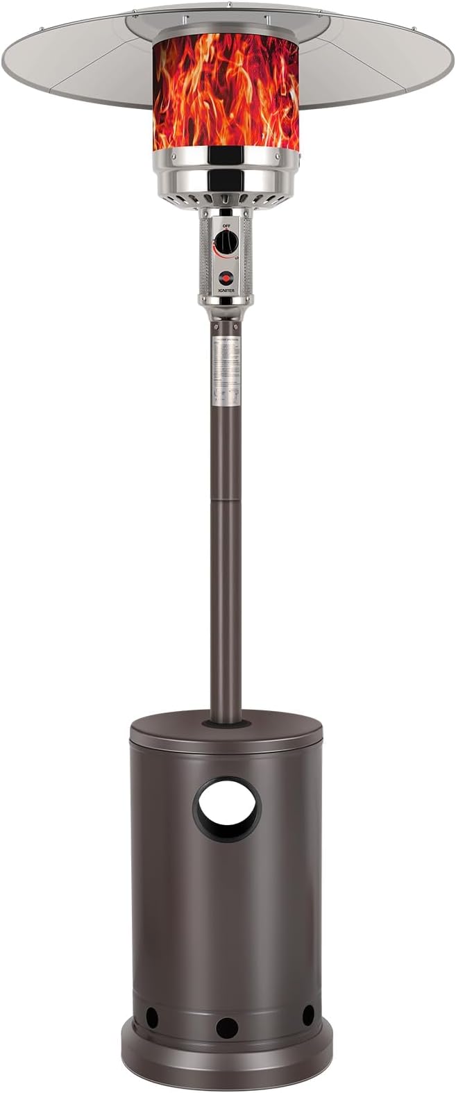 Hykolity 50,000 BTU Propane Patio Heater with Table Design, Stainless Steel Burner, Triple Protection System, Wheels, Outdoor Heaters for Patio, Garden, Commercial and Residentia(Brown)