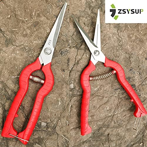 7.8'' Garden Hand Pruners, Pruning Shears with Stainless Steel Straight Precision Blade, Garden Scissors for Small Stems Flowers Fruits, Micro-Tip Pruning Snips Clippers for Cutting Trimming Shaping