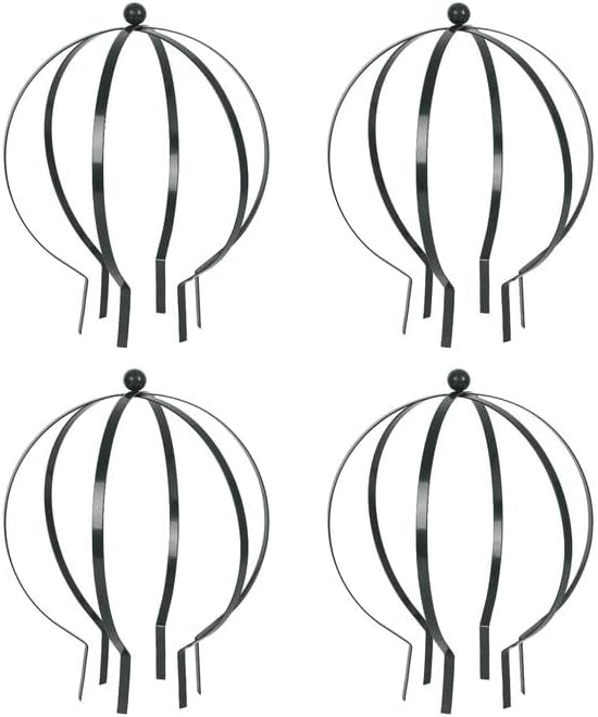 4 Pcs Large Metal Circle Trellis 17 x 13 Inch Garden Sculpture Globe Trellis for Climbing Plants Outdoor Potted Round Planter Decor Flowers Support Holder for Patio Courtyard Doorway