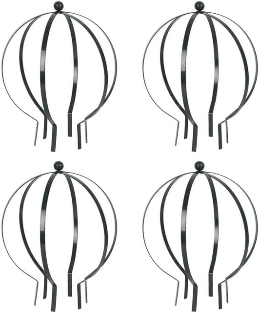 4 Pcs Large Metal Circle Trellis 17 x 13 Inch Garden Sculpture Globe Trellis for Climbing Plants Outdoor Potted Round Planter Decor Flowers Support Holder for Patio Courtyard Doorway