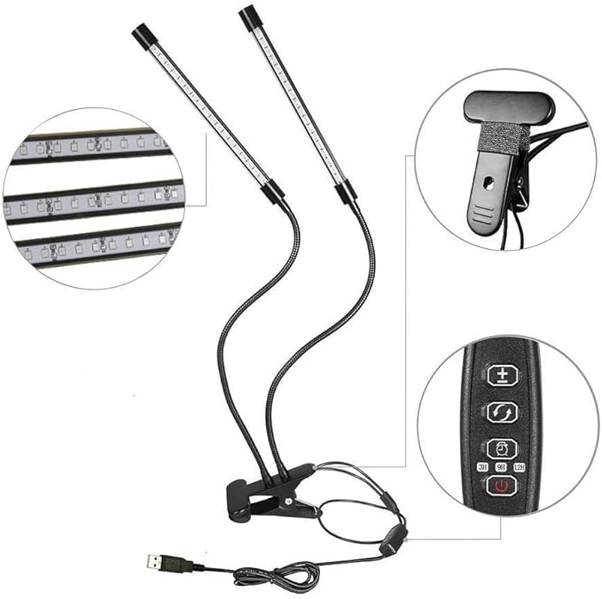 80W Grow Light 80 LED Multi-arm Plant Light Desk Clip On Indoor Plant Flower Lamp Long Arm Grow Lamp