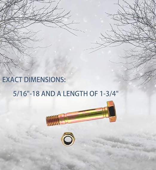 710-0891 Shear Pin & Nut 5/16" th for MTD Cub Cadet Auger Drive Snowblowers 8628 (Pack of 5)