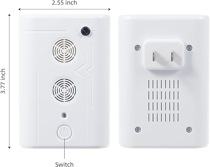 2025 Upgraded Ultrasonic Bat Repellent Devices, Plug in Bat Deterrent Repeller Devices for Indoor Use, Friendly to Human & Pet (4, White)