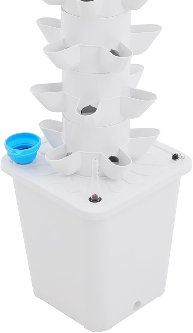 Hydroponic Growing Tower, 9 Tier Vertical Hydroponics Growing System Kit, 45 Plants Indoor Plants Growing System with Water Pump, Plants Germination Kit Soilless Cultivation Herbs