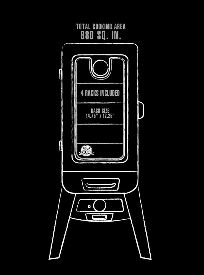 Pit Boss 3-Series Gas Vertical Smoker, Red Hammertone - 10773