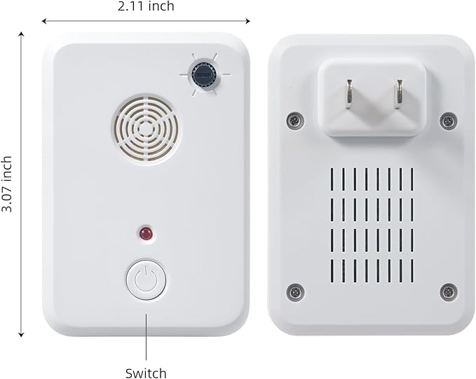 2 Pcs Ultrasonic Bat Repellent for Attic Porch House, Bat Deterrent Devices Indoor, Electronic Plug in Bats Keep Away Reject Repelling System Removal Device for House,Human and Pet Safe