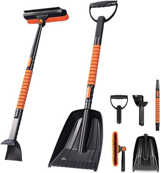 41'' Car Snow Brush and ice Scraper, Snow Shovel for car, Snow Shovel Brooms with Foam Handles 360° Swivel Brooms, Snow Shovels for Cars,Buggies, vehiclesand Trucks