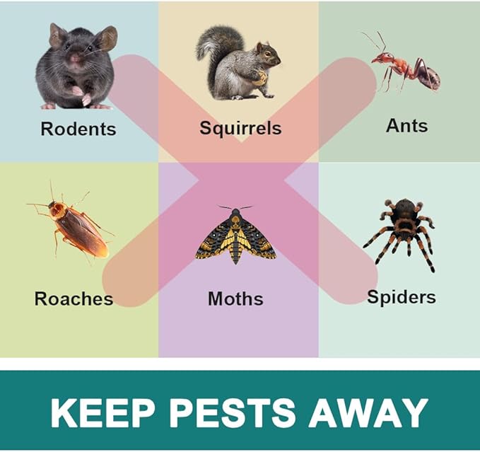 Pest Control Pouches, Rodent Repellent Repel Mice, Mouse, Rats, Ants, Roaches, Spiders, Moths & Other Pest, Mouse Rat Repellent Safe for Kids & Pets, Mice Repellent 8P