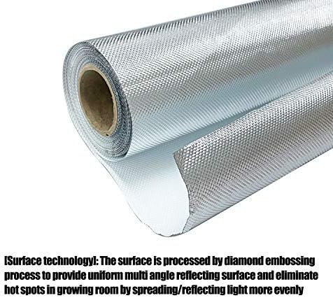 TEXALAN(R) Mylar Film Roll Diamond Film Foil Roll Highly Reflective for Grow Room 6 Mil 4X100FT