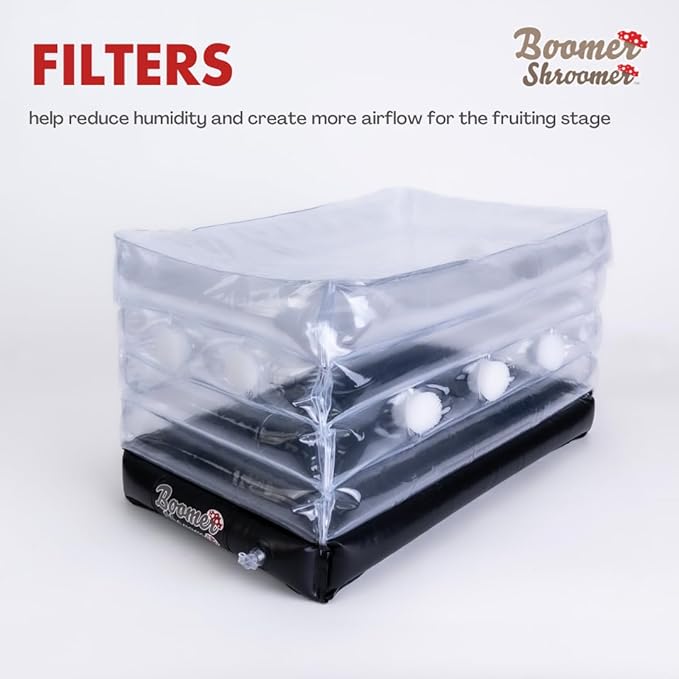Inflatable Monotub Kit, Mushroom Growing Kit Includes a Drain Port, Plugs & Filters, Removeable Liner [Patent No: US 11,871,706 B2]