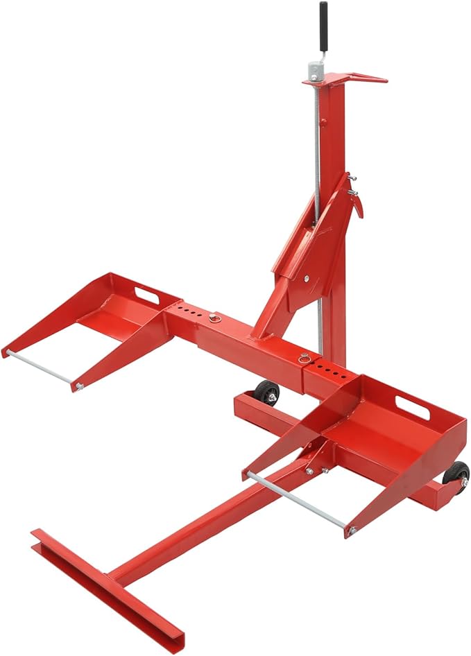 Lawn Mower Lift, 750Lbs Lawn Mower Lift Carbon Steel Lift Jack Lawnmower Lift Tool Adjustable Lawnmower Lifts w/Wheel for Garden Tractors All-Terrain Maintenance and Repair(750LBS)