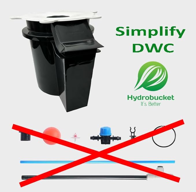 DWC Hydroponics Grow System, 5-Gallon Deep Water Culture with Air Hose, Air Pump, and Air Stone (1)