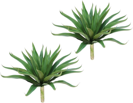 Velener Fake Agave Artificial Plant: Unpotted Fake Plant for Room Decor, UV Resistant Faux Agave Plant for Outdoor/Indoor Decor, 22 inches, 2 Pack