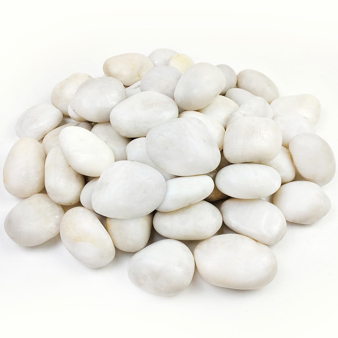 40lbs Large River Rocks for Landscaping, 3-4" White Pebbles for Garden Design, Hand-Picked Smooth Stones for Fish Tank, Flower Pots, Indoor Water Fountains, Pathways, Backyard