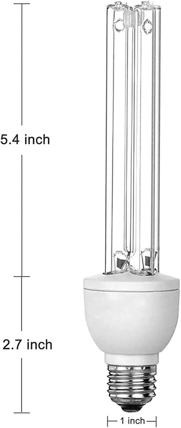 BAIMNOCM 4 Pack 25 Watt UV Light Bulb with Ozone, UVC Lamp, 185nm/254nm lamp for Home E26 Base 4 Count
