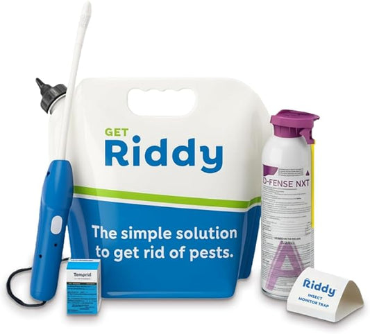 Riddy Pest Pro Kit, Effective Against 100+ Bugs, Includes Rechargeable Sprayer, Traps, Gloves & Tips Guide, Long-Lasting Barrier for Unwanted Pests Professional-Grade Treatment