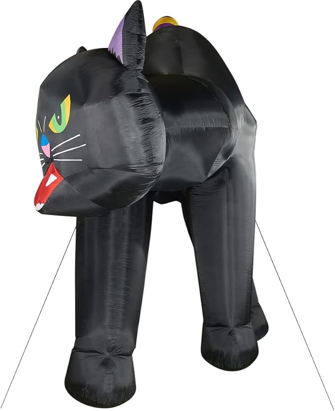 Haunted Hill Farm 20-Ft. Black Cat Halloween Inflatable with Lights, Giant Outdoor Prelit Blow-Up, Festive Halloween Party Decor