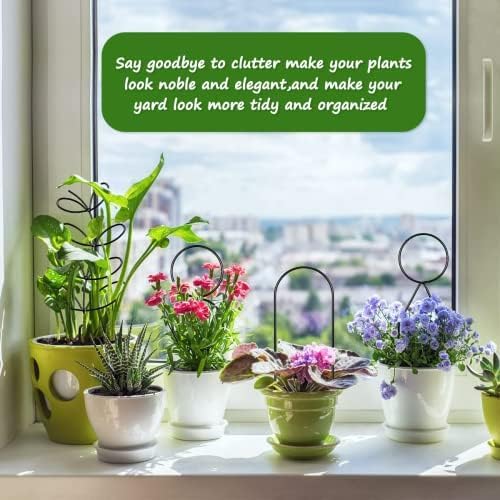 8 Packs Trellis for Potted Plant,Metal Wire Stake for Climbing Plants Indoor Houseplant Lover,Trellis for Garden Potted Plant,Hoya,Pothos,Flower,Monstera (Black)
