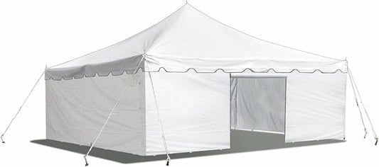 Party Tents Direct 15'x 15' Weekender Canopy Pole Tent with Sidewalls - Easy Up Canopy Tent with 50 Person Capacity - Outdoor Canopies for Parties, Weddings, and Events (White)