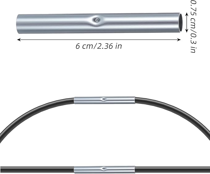 22Pcs Metal Garden Stake Connectors for 7mm Diameter Glassfiber, Plant Stake Connector for Glassfiber Plant Support Greenhouse Hoops Tent Rods(Inner Dia 7mm)